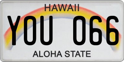 HI license plate YOU066