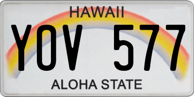 HI license plate YOV577
