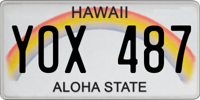HI license plate YOX487