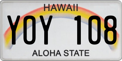HI license plate YOY108