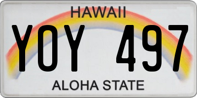 HI license plate YOY497