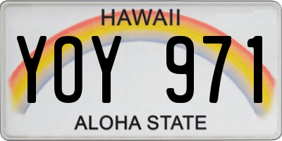 HI license plate YOY971