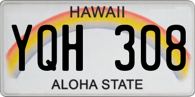 HI license plate YQH308