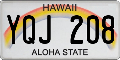 HI license plate YQJ208