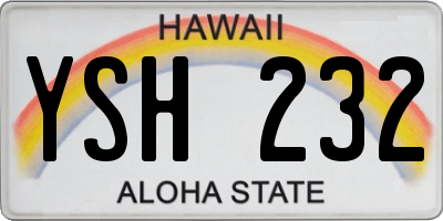 HI license plate YSH232