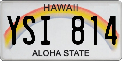 HI license plate YSI814