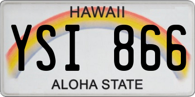 HI license plate YSI866