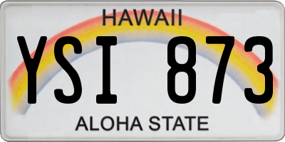 HI license plate YSI873