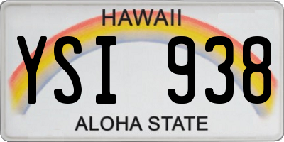 HI license plate YSI938