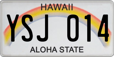 HI license plate YSJ014