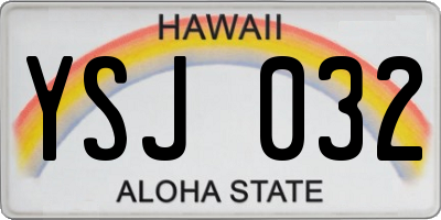 HI license plate YSJ032