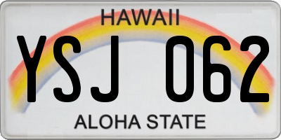 HI license plate YSJ062