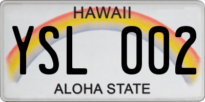 HI license plate YSL002