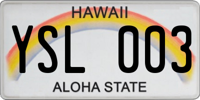 HI license plate YSL003