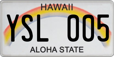 HI license plate YSL005