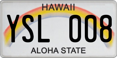 HI license plate YSL008