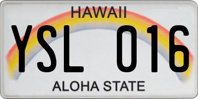 HI license plate YSL016