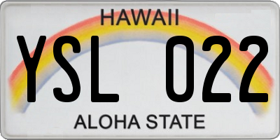 HI license plate YSL022