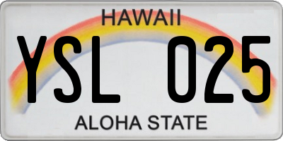 HI license plate YSL025