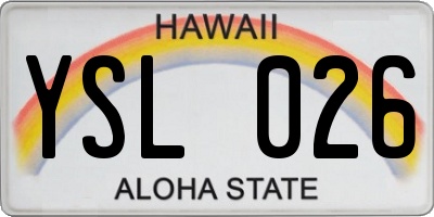 HI license plate YSL026