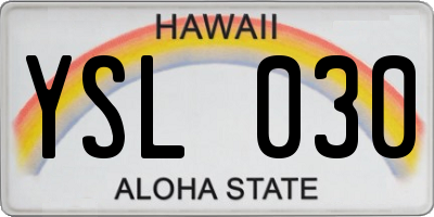 HI license plate YSL030