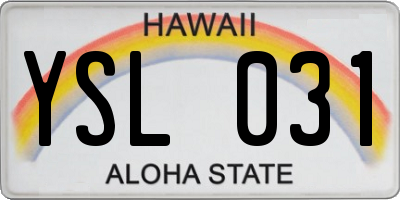 HI license plate YSL031