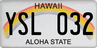 HI license plate YSL032