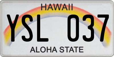 HI license plate YSL037