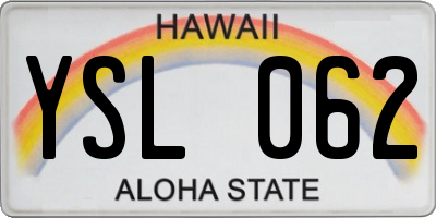HI license plate YSL062