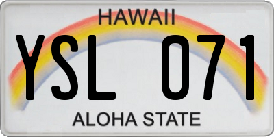 HI license plate YSL071