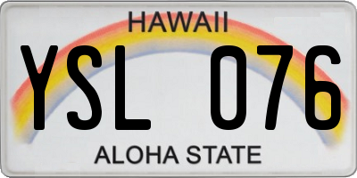 HI license plate YSL076