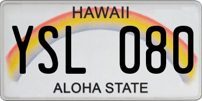 HI license plate YSL080