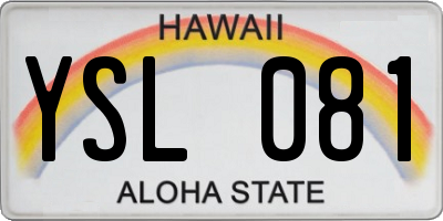 HI license plate YSL081