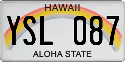 HI license plate YSL087