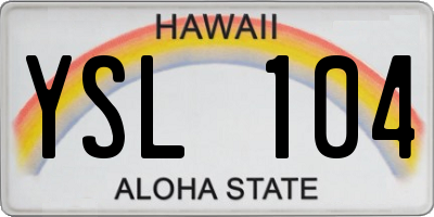 HI license plate YSL104