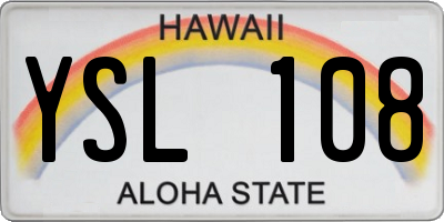 HI license plate YSL108