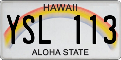 HI license plate YSL113