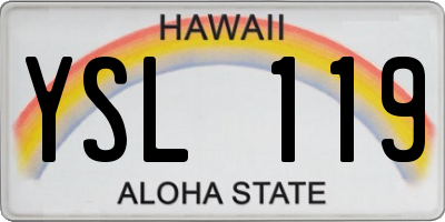 HI license plate YSL119