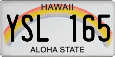 HI license plate YSL165