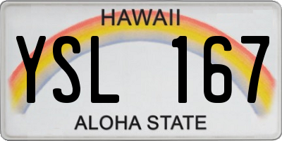 HI license plate YSL167