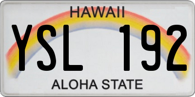 HI license plate YSL192