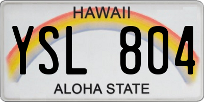 HI license plate YSL804
