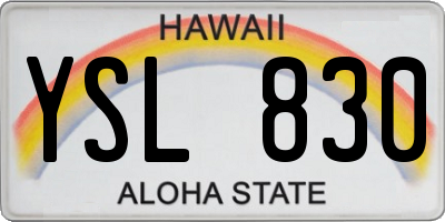 HI license plate YSL830