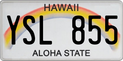 HI license plate YSL855