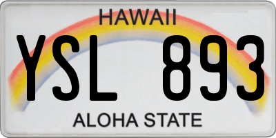HI license plate YSL893