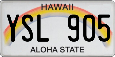 HI license plate YSL905
