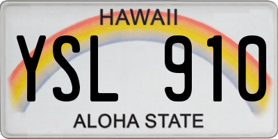 HI license plate YSL910