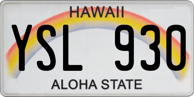 HI license plate YSL930