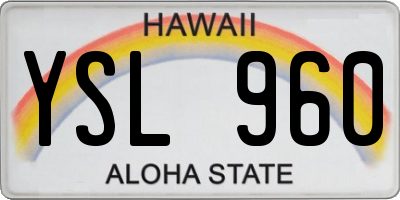 HI license plate YSL960