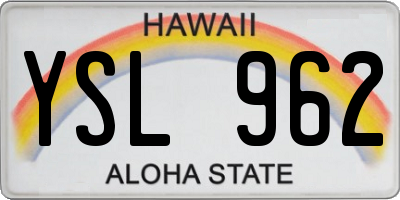 HI license plate YSL962